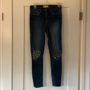 Free People ripped high waisted jeans